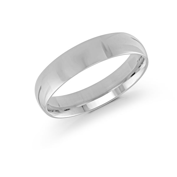 14K white gold carved men's band.