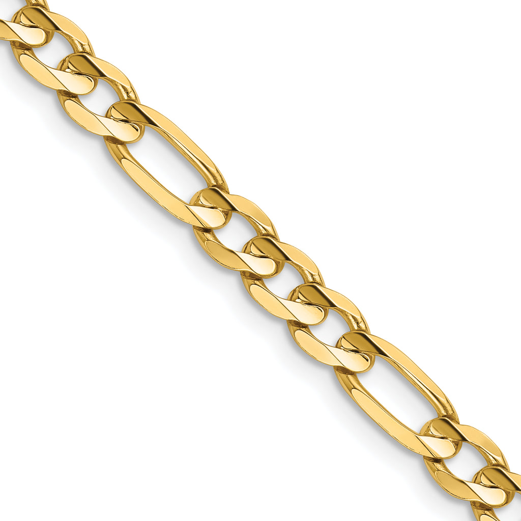 14K Yellow Gold Figaro Chain, polished links.