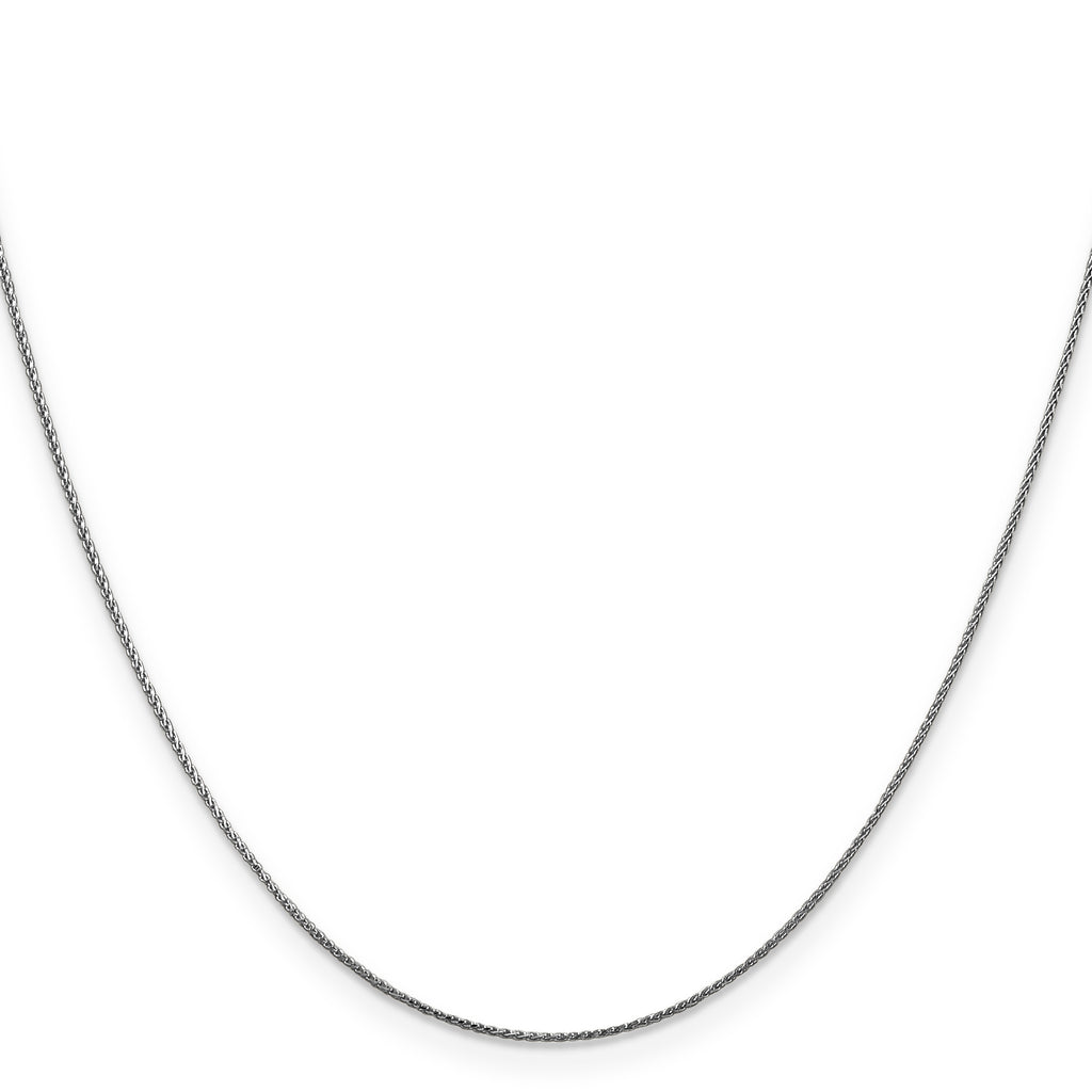 Diamond cut wheat chain, 14K white gold.