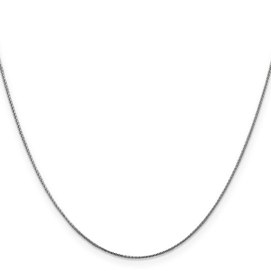 Diamond cut wheat chain, 14K white gold.