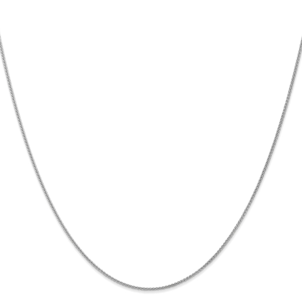 14K white gold wheat chain necklace.