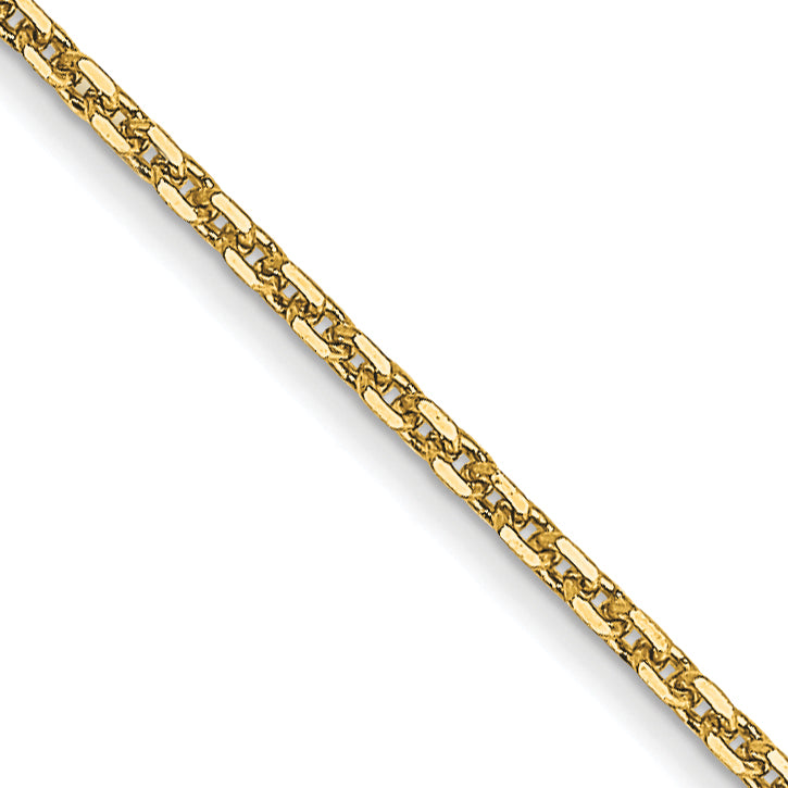 14K yellow gold cable link chain