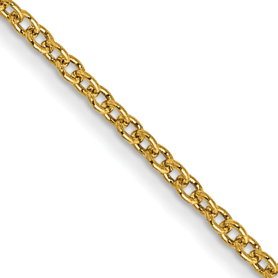 14K yellow gold cable link chain.
