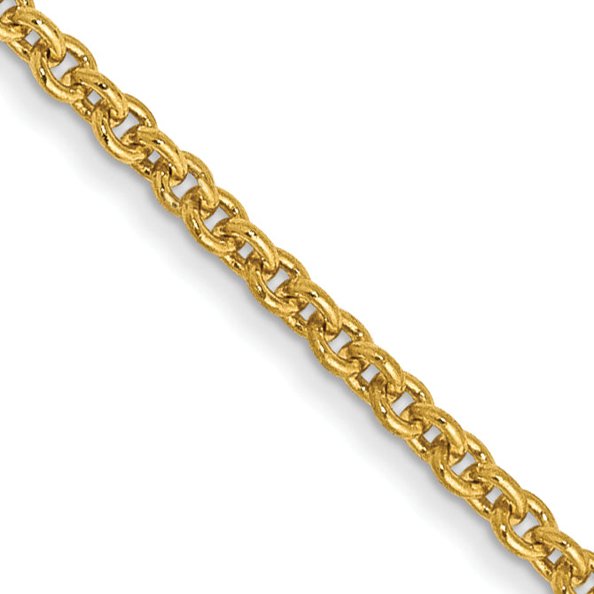 14K yellow gold cable link chain.