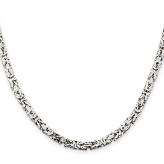 Sterling silver Byzantine chain necklace.