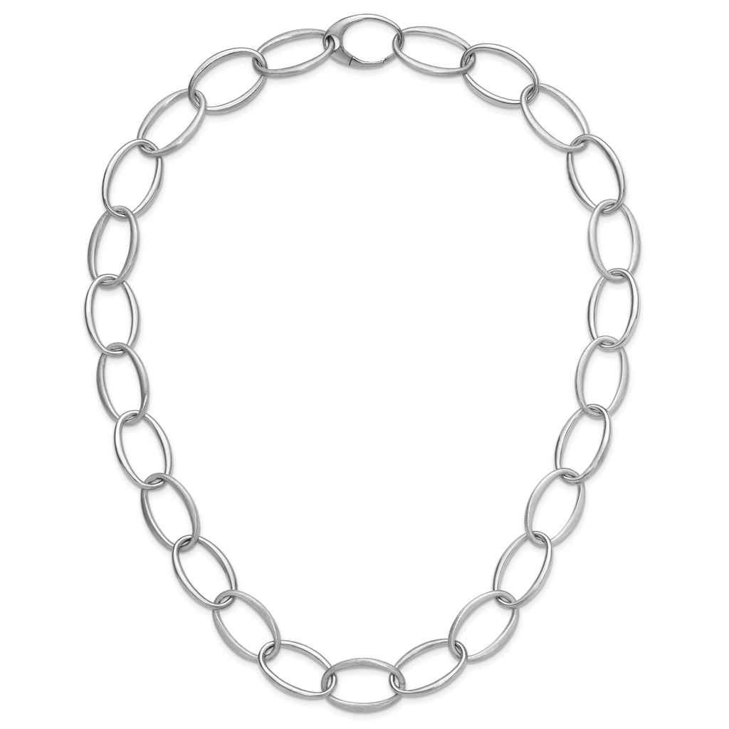 Sterling silver oval link necklace.