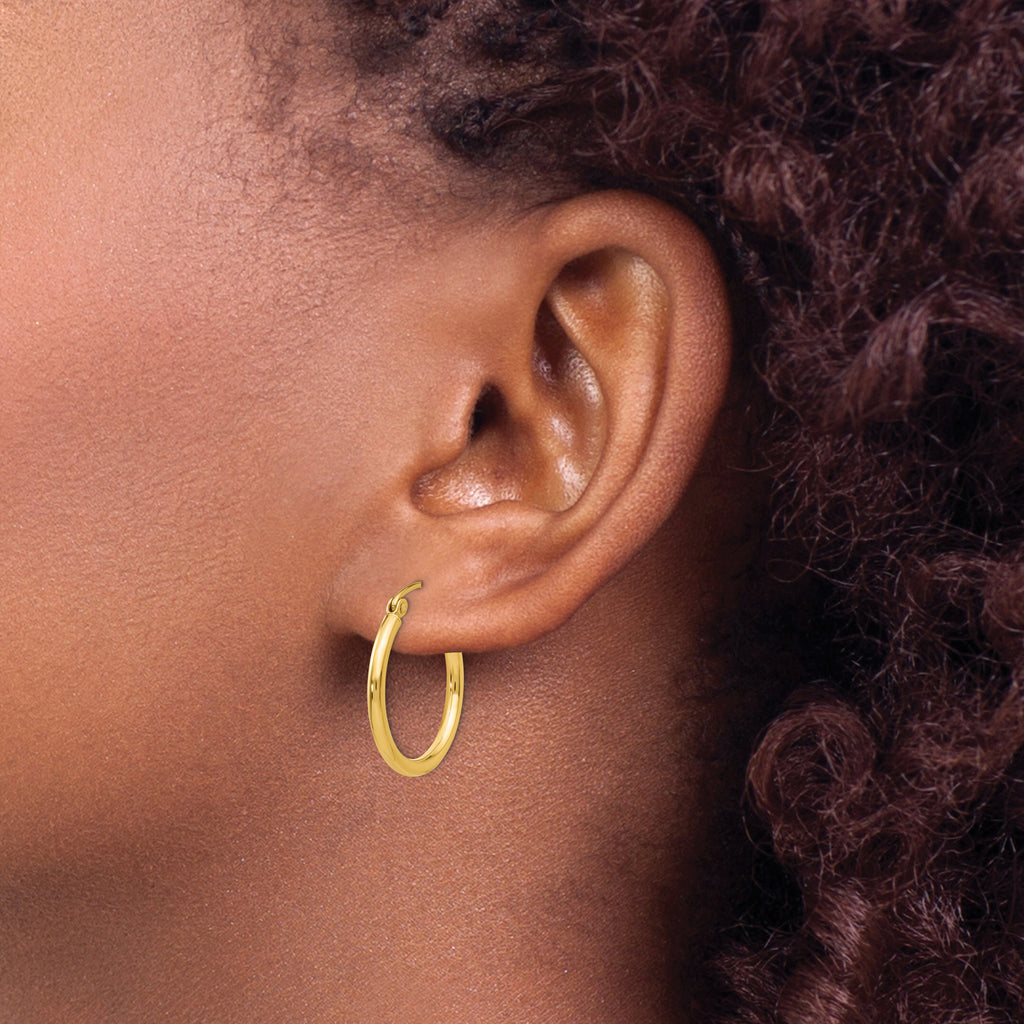 14K yellow gold small hoop earrings