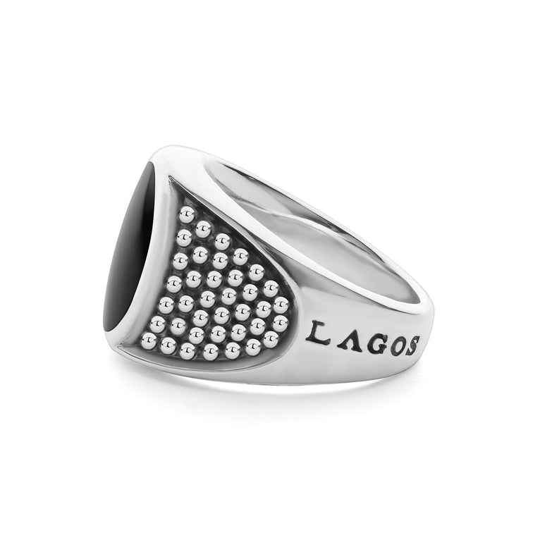 Sterling silver ring with oval agate.