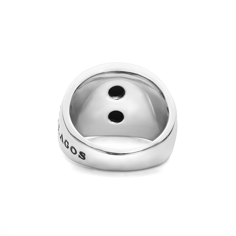 Sterling silver ring with oval agate.