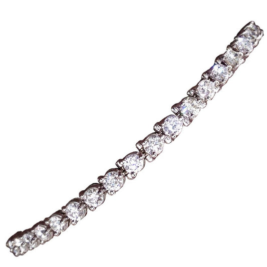 Lab-Grown Diamond Bracelet in 14 Karat White with 10.31ctw F/G VS2 Round Lab Grown Diamonds
