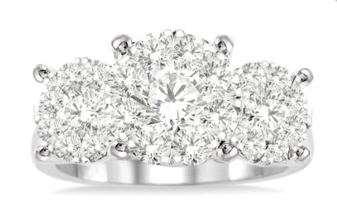 Halo Hidden Accent Natural Diamond Complete Engagement Ring in 14 Karat White with 2.00ctw G/H SI1-SI2 Round Diamonds