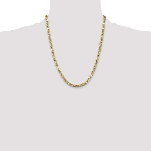 14K yellow gold anchor chain necklace.