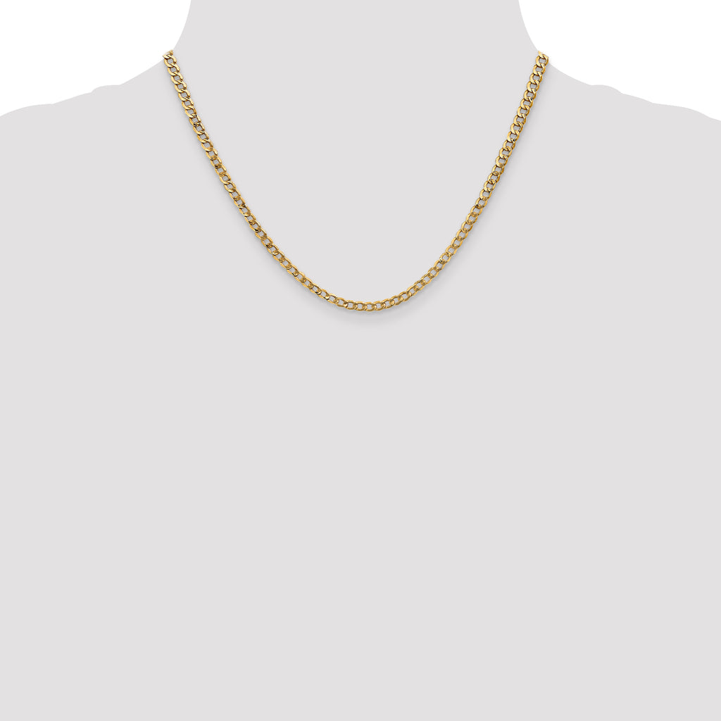 14K yellow gold curb chain necklace.