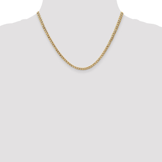 14K yellow gold curb chain necklace.
