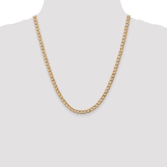 14K yellow gold curb chain necklace.
