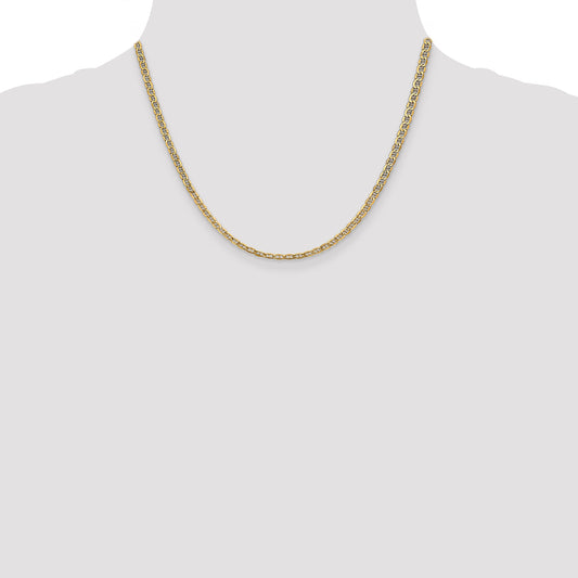 14K yellow gold anchor chain necklace.
