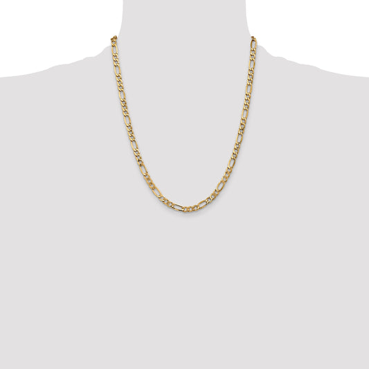 14K yellow gold Figaro chain necklace.