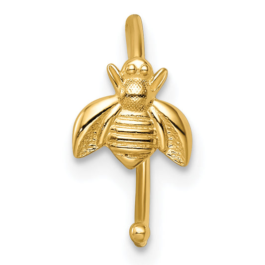 Bee-shaped 14K yellow gold cuff earring.