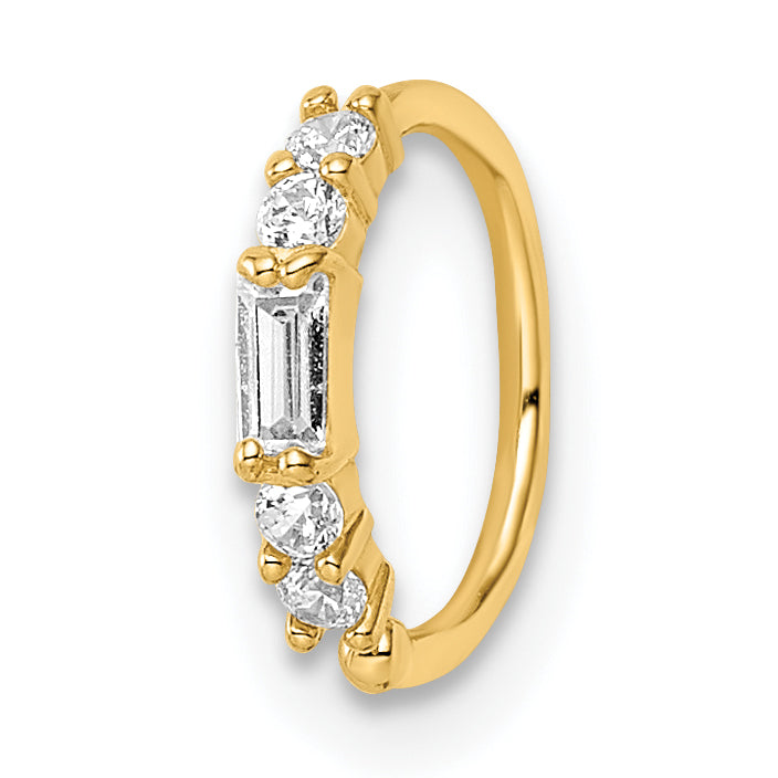14K yellow gold ring with diamonds.