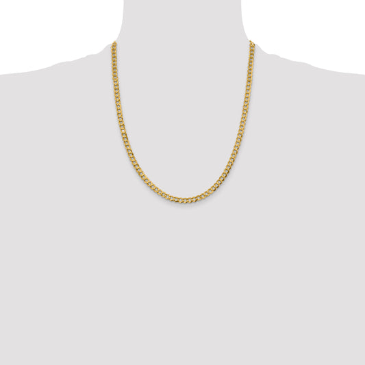 Cuban link chain, 14K yellow gold.