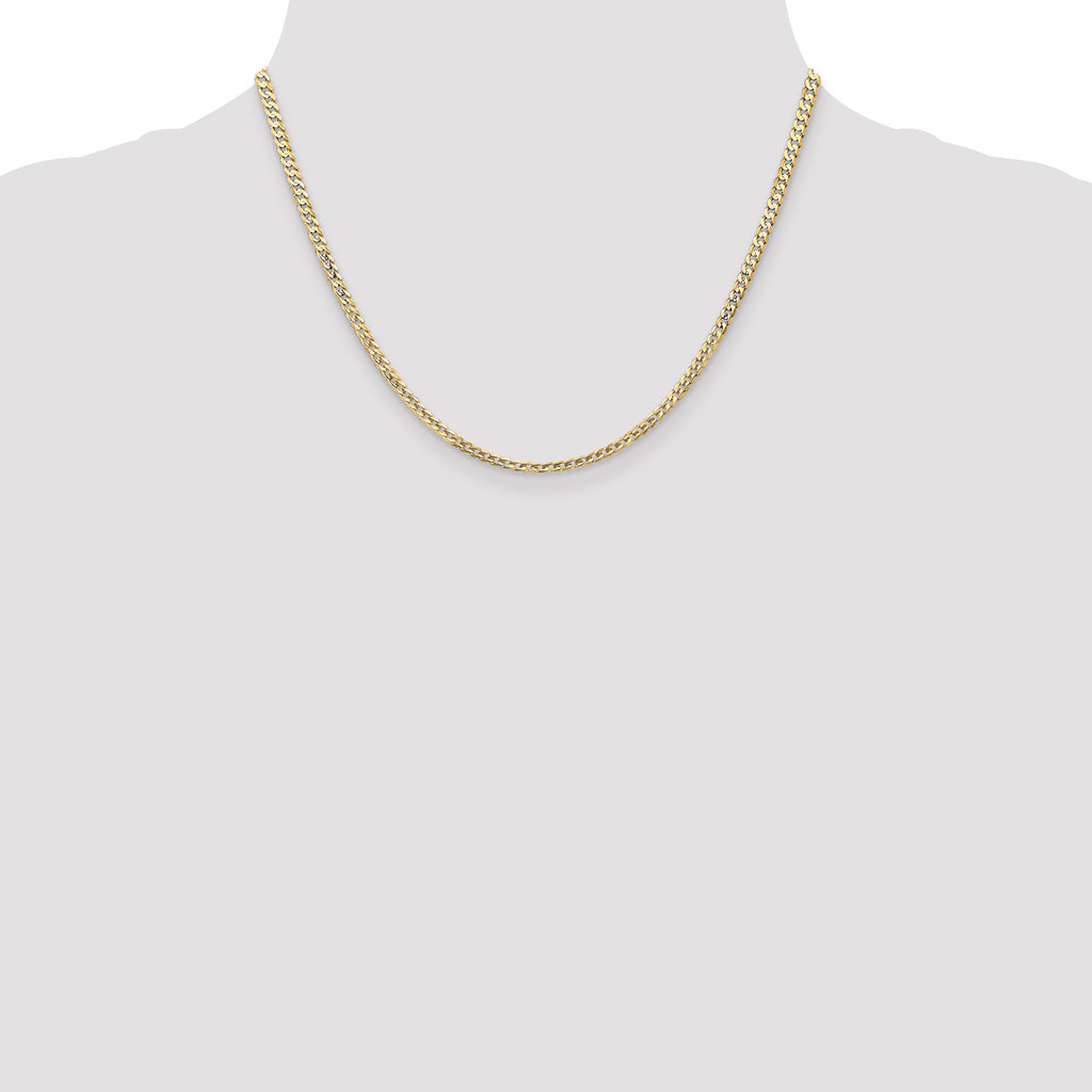 14K yellow gold curb chain necklace.