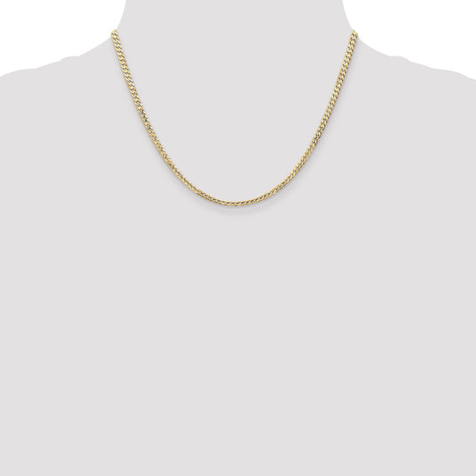 14K yellow gold curb chain necklace.