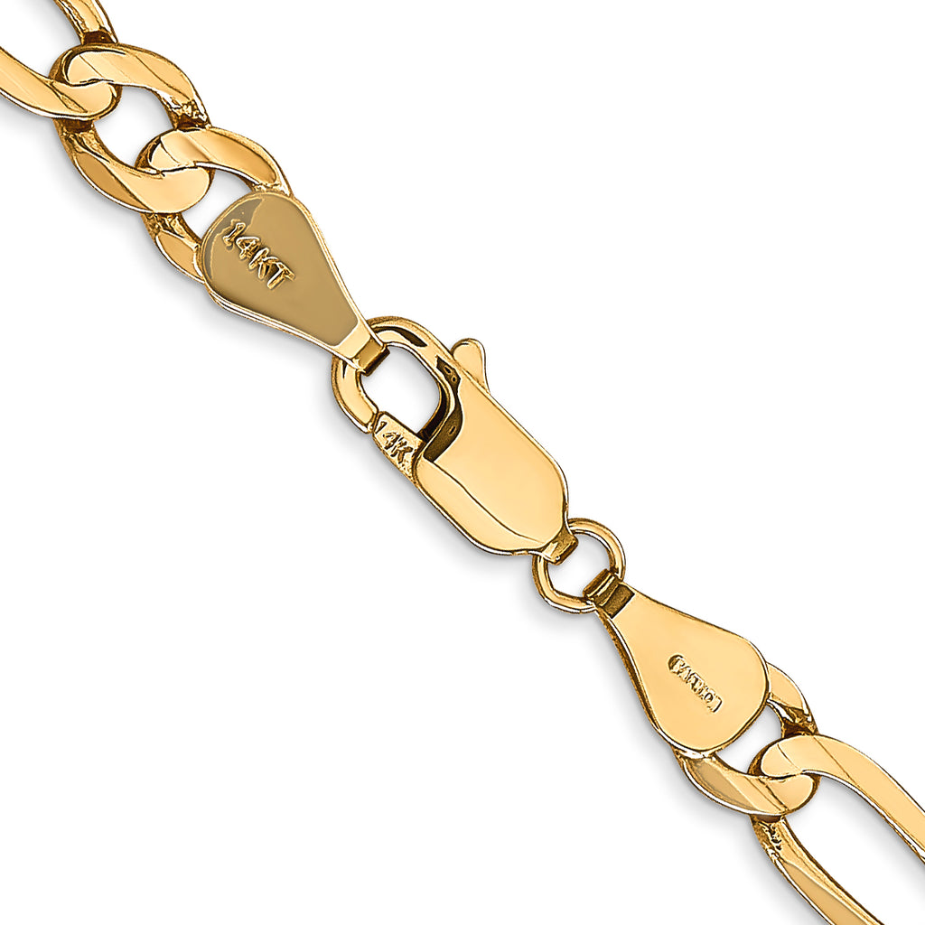 14K Yellow Gold Figaro Chain Clasp Detail