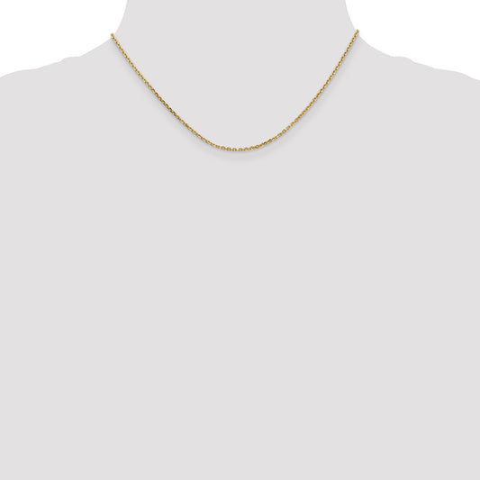 14K yellow gold diamond cut cable chain.