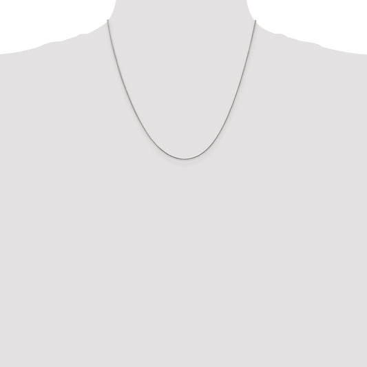 Diamond cut wheat chain, 14K white gold.