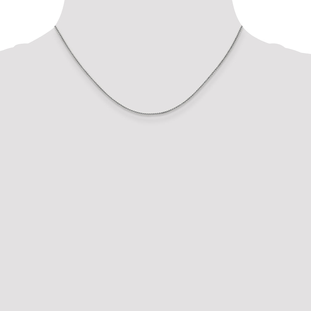 14K white gold wheat chain necklace.