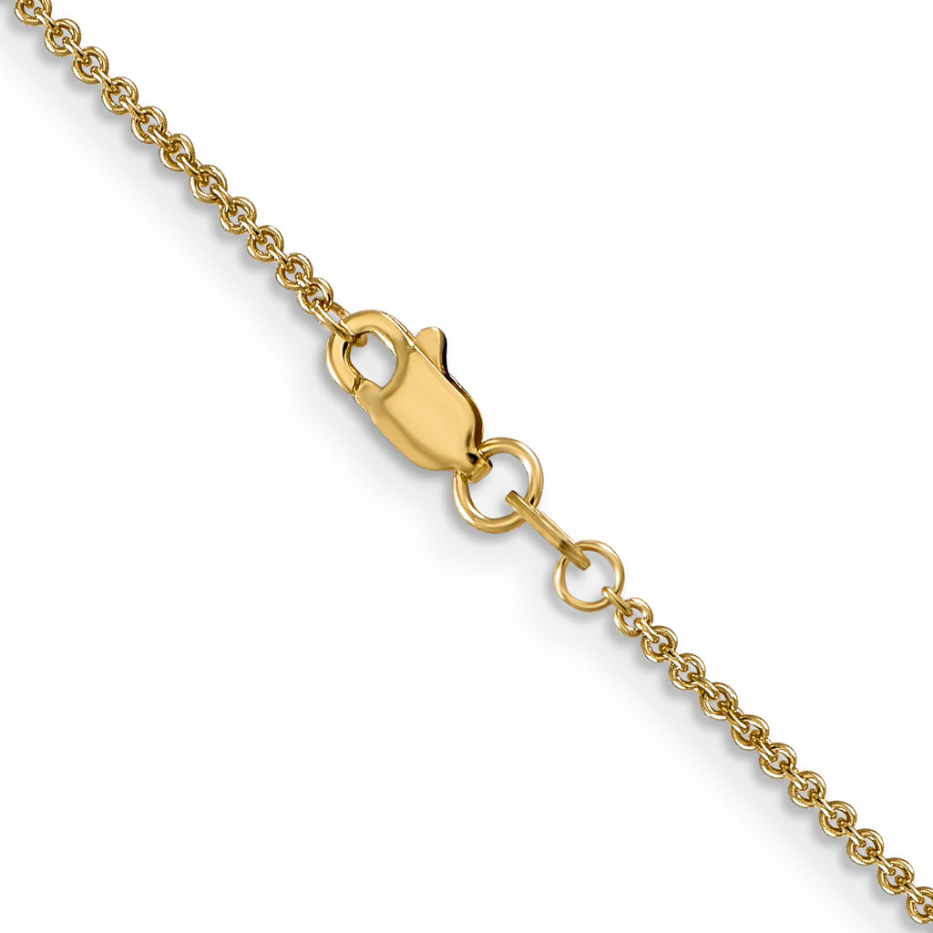 14K yellow gold cable link chain.