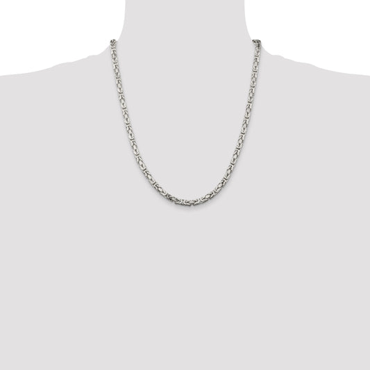 Sterling silver Byzantine chain necklace.