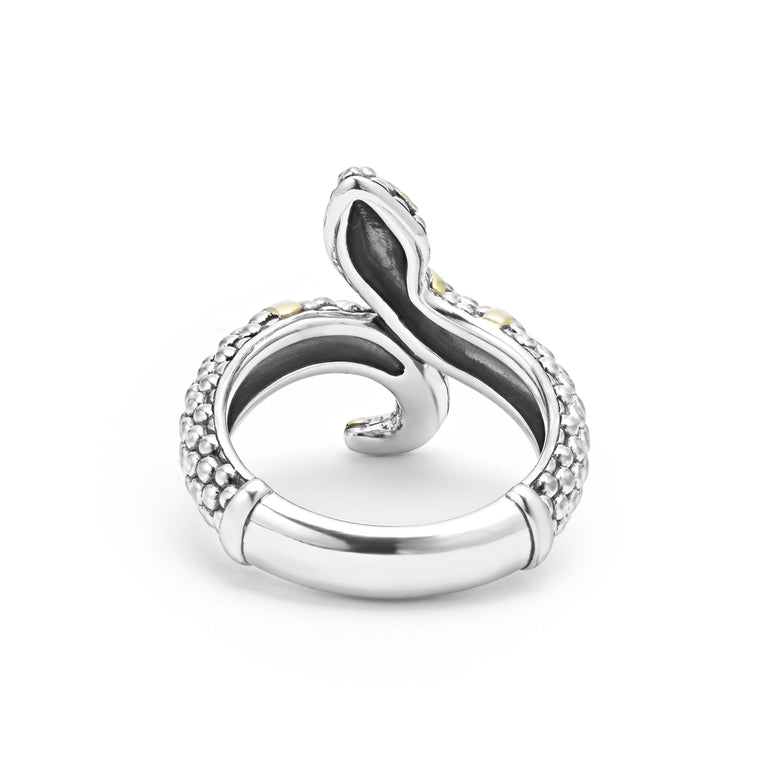 Sterling silver ring with textured design.
