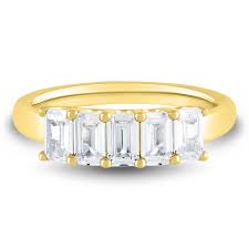 Natural Diamond Stackable Ladies Wedding Band in 14 Karat Yellow with 1.55ctw G VS1 Emerald Diamonds