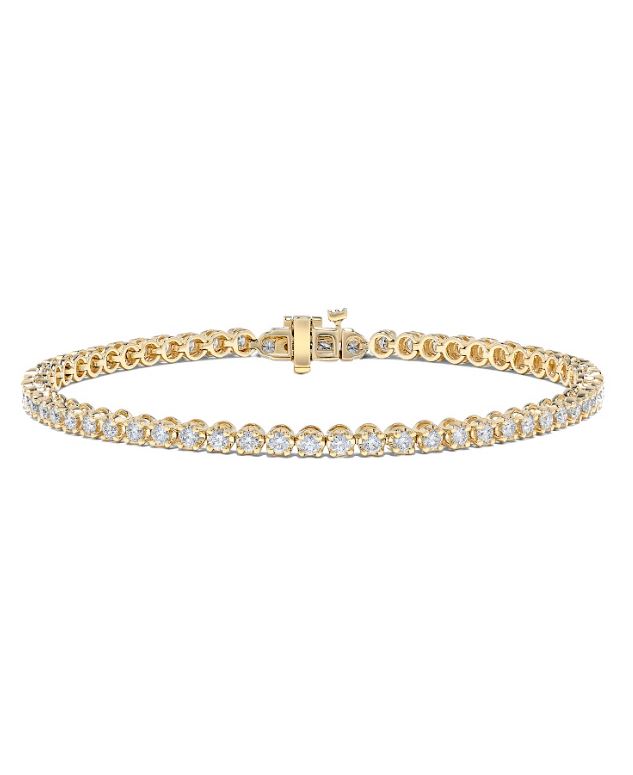 14K yellow gold bracelet with round diamonds.