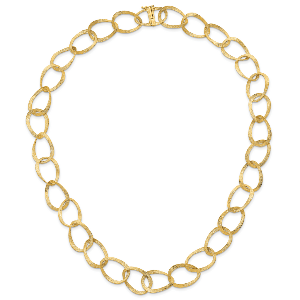 14K yellow gold open link necklace.