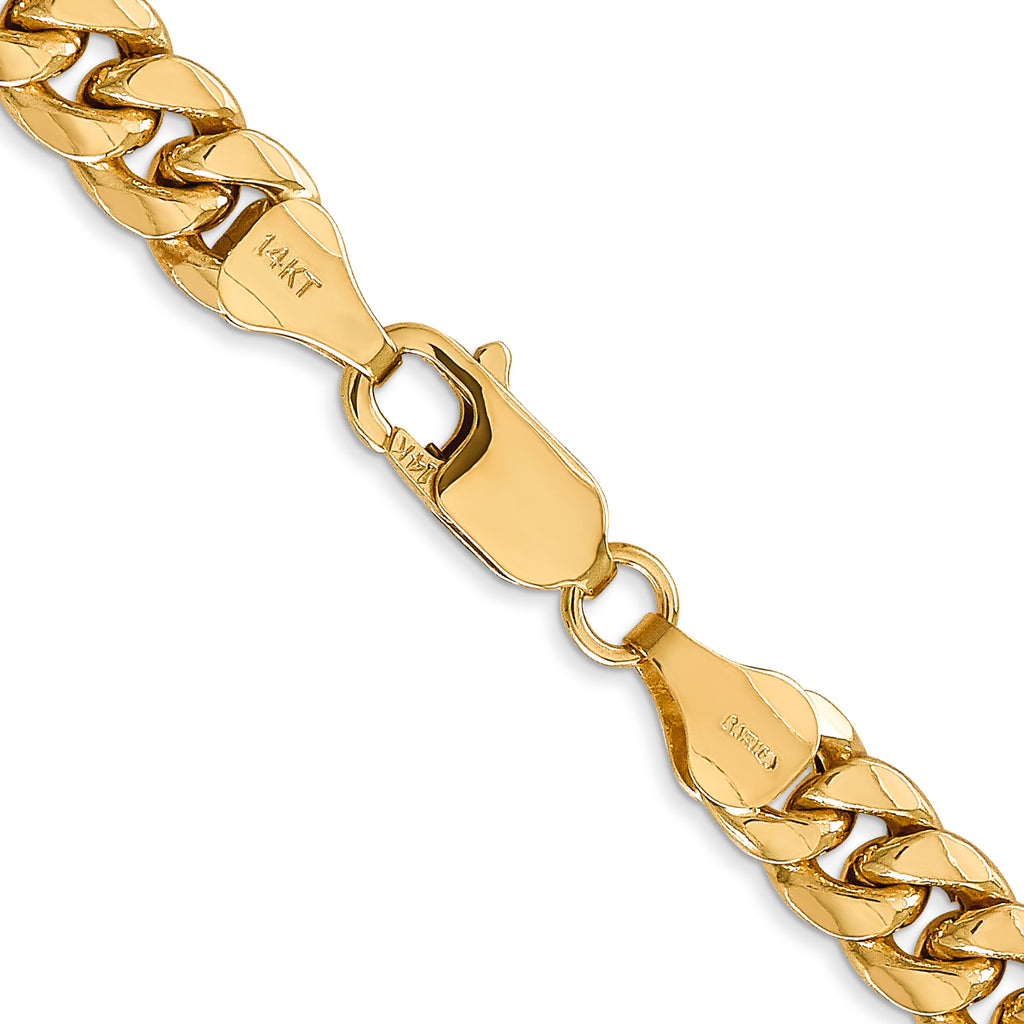 14K yellow gold Cuban link chain clasp.