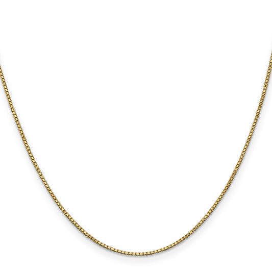 14K yellow gold box chain necklace.