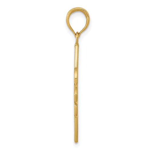Minimalist 14K yellow gold pendant design.