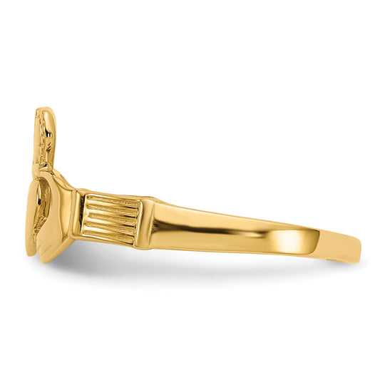14K yellow gold ring with textured design.