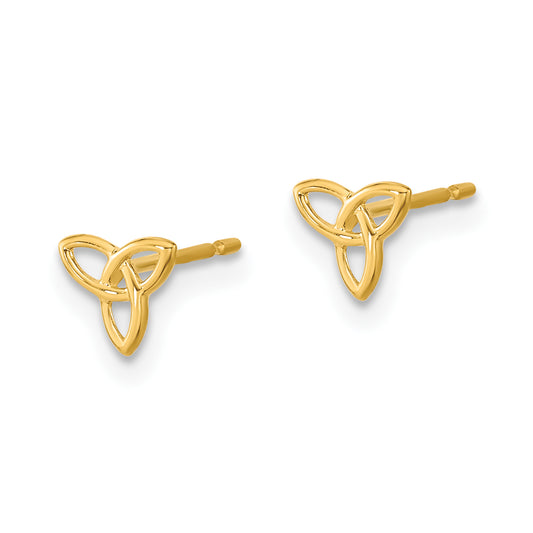 Celtic knot design, 14K yellow gold earrings.