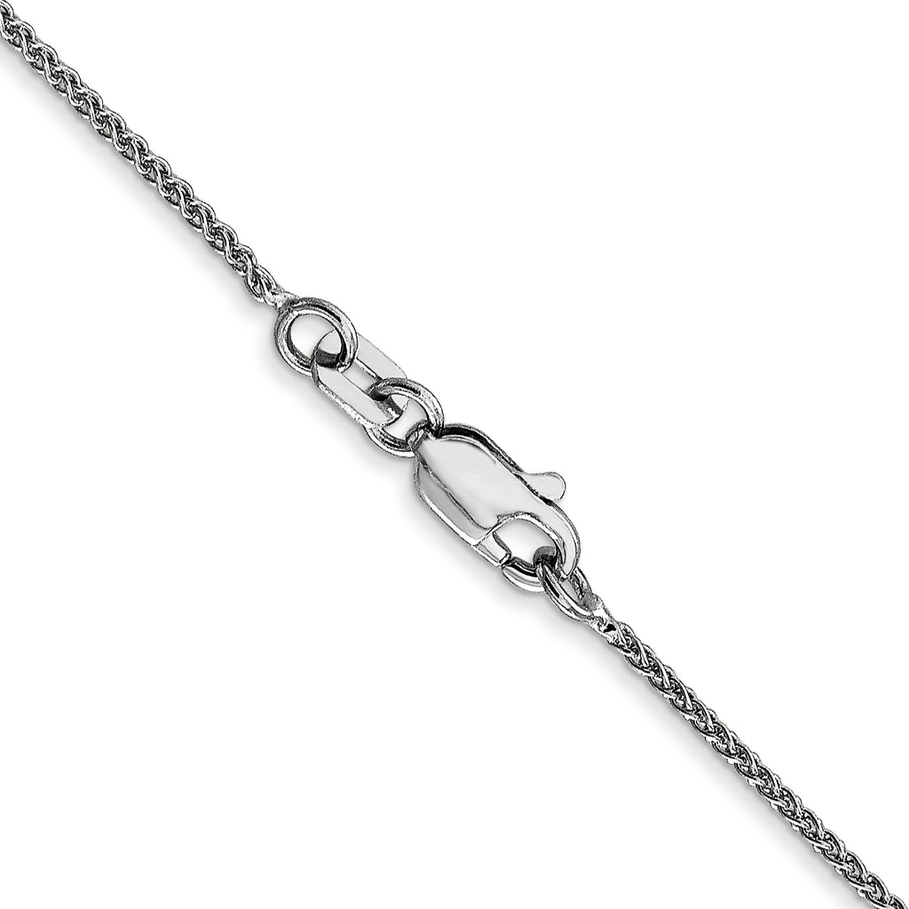 14K white gold wheat chain with clasp.