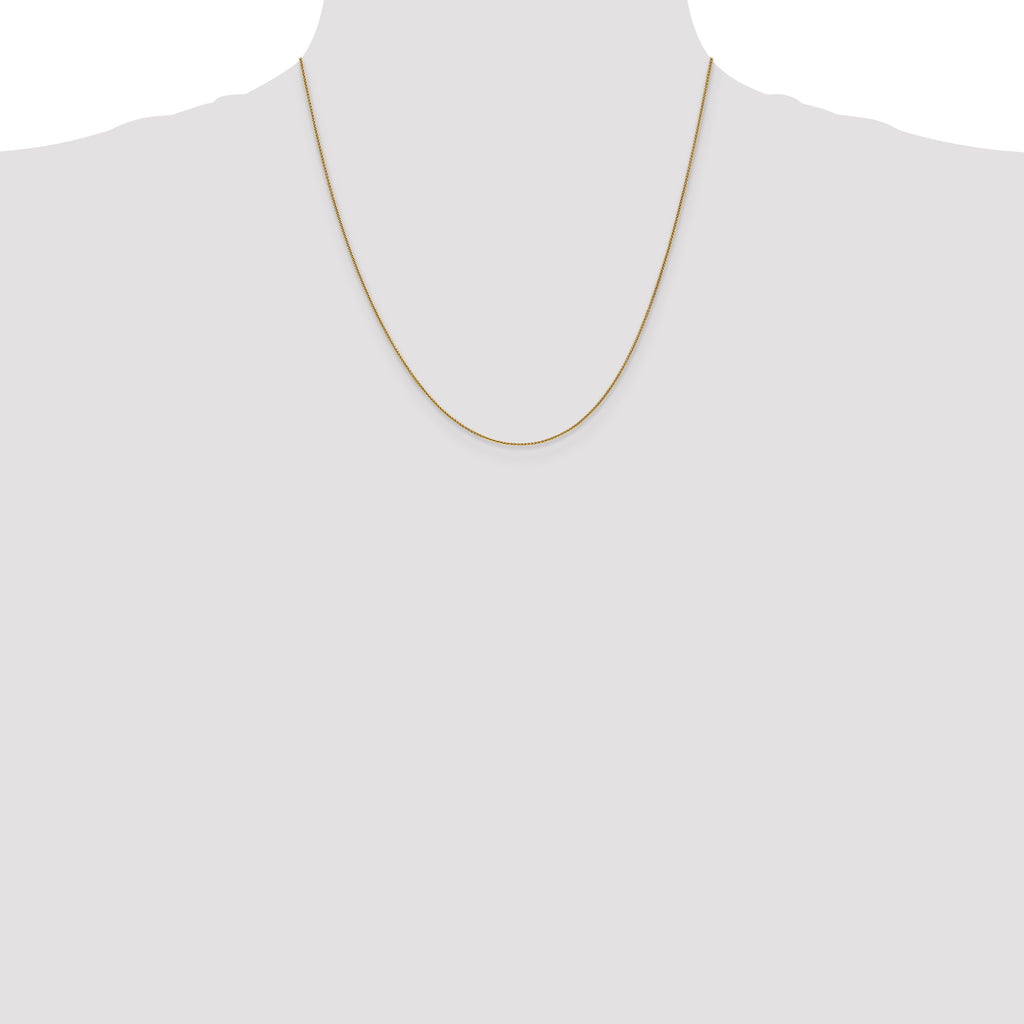 14K yellow gold wheat chain necklace.