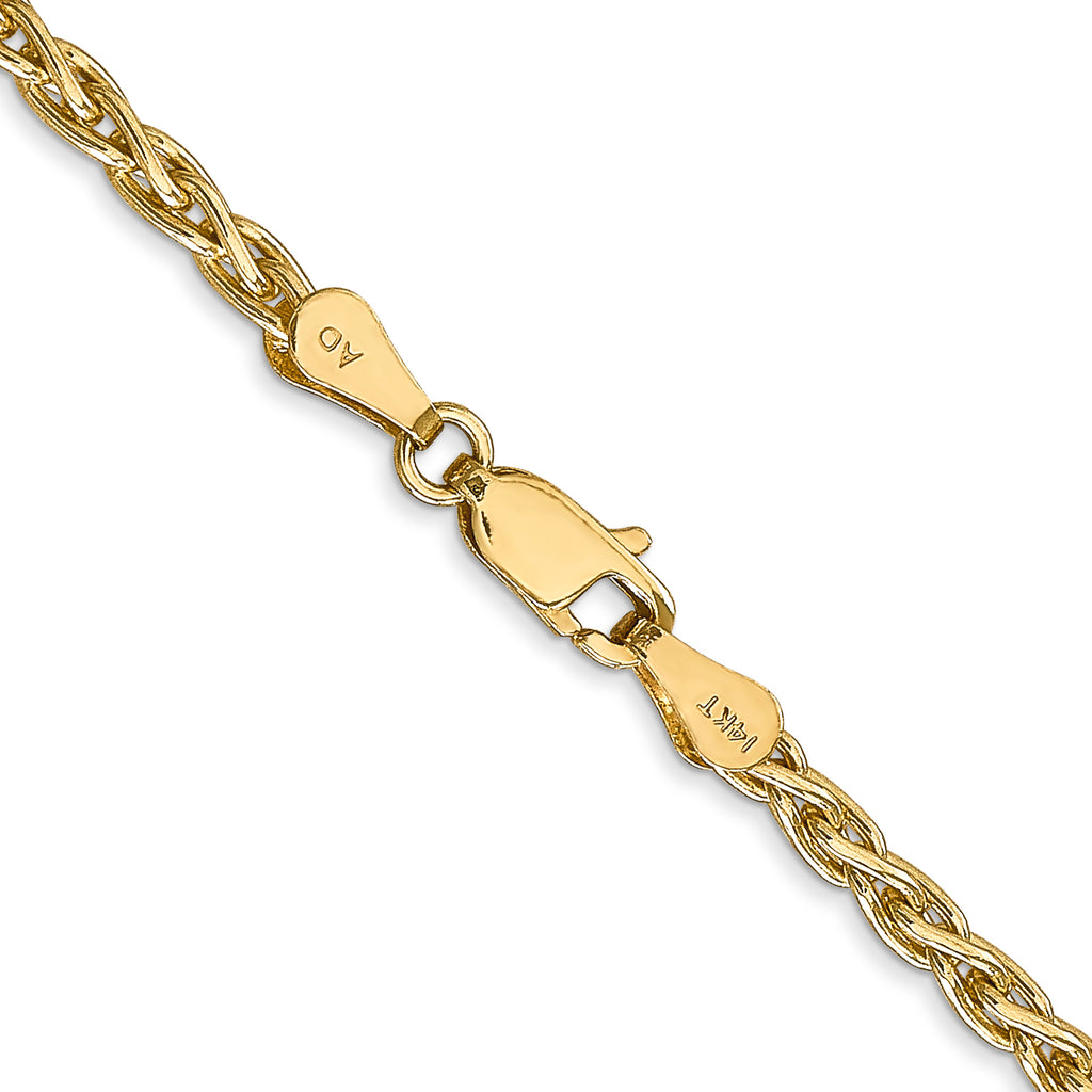 14K Yellow Gold Wheat Chain Clasp