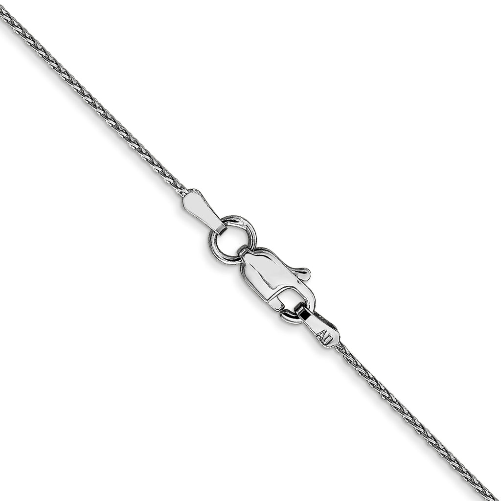 Diamond cut wheat chain, white gold, lobster clasp.
