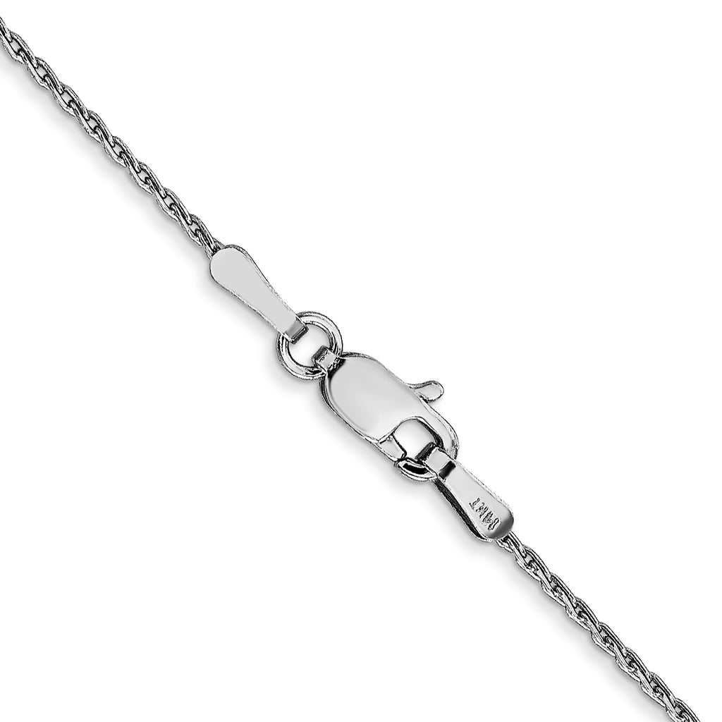 14K white gold round wheat chain clasp.