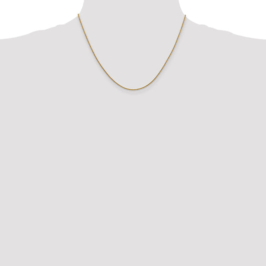 14K yellow gold cable link chain necklace.