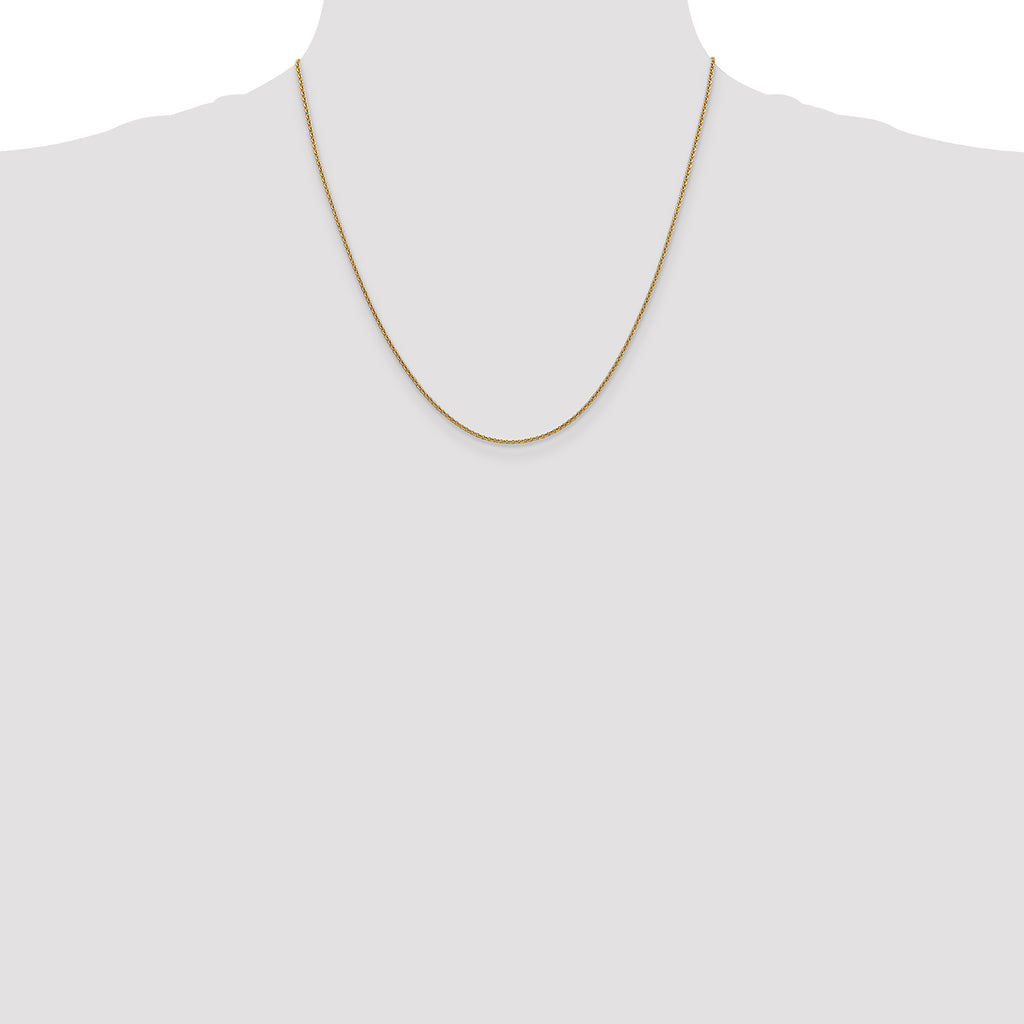 14K yellow gold cable link chain.