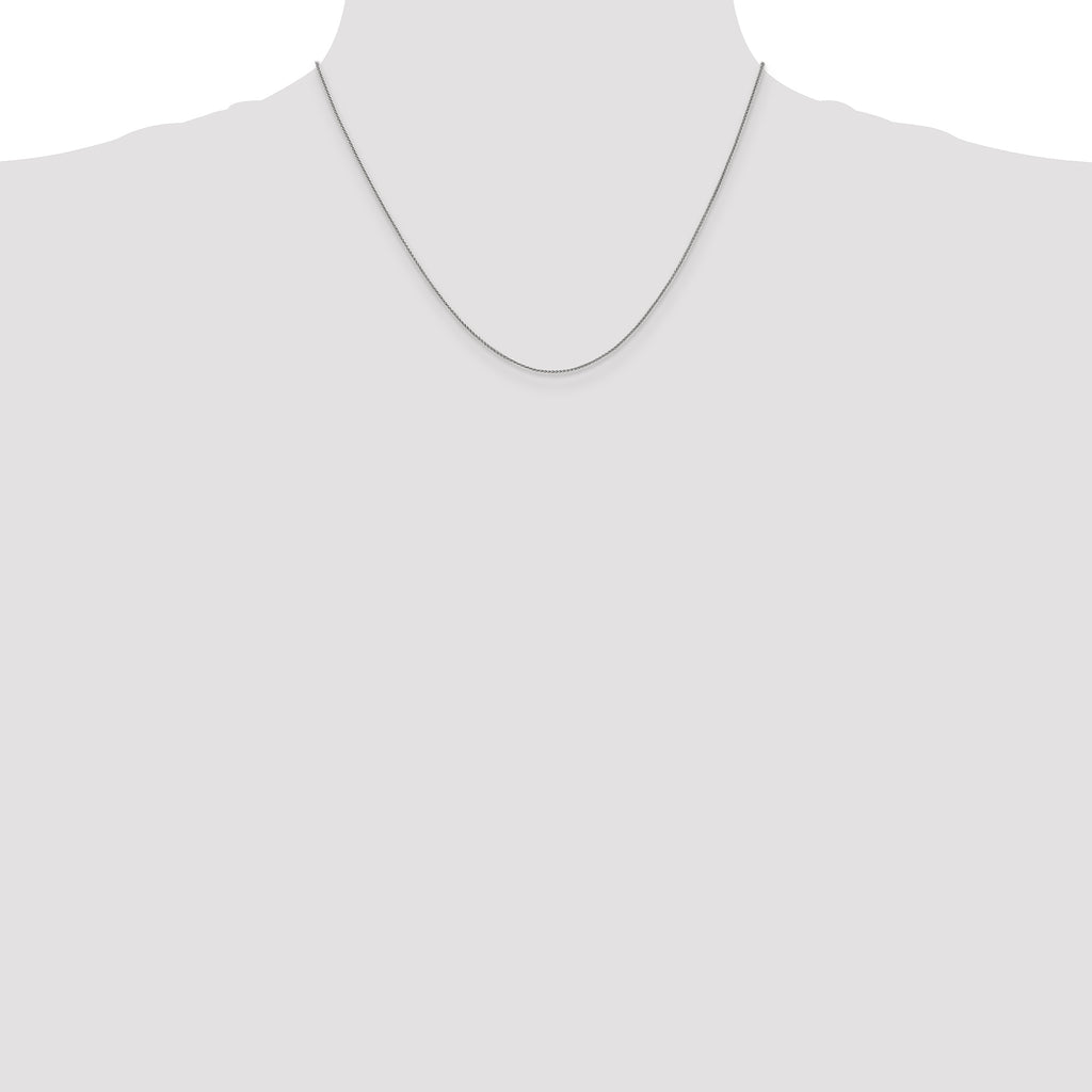 14K white gold wheat chain necklace.