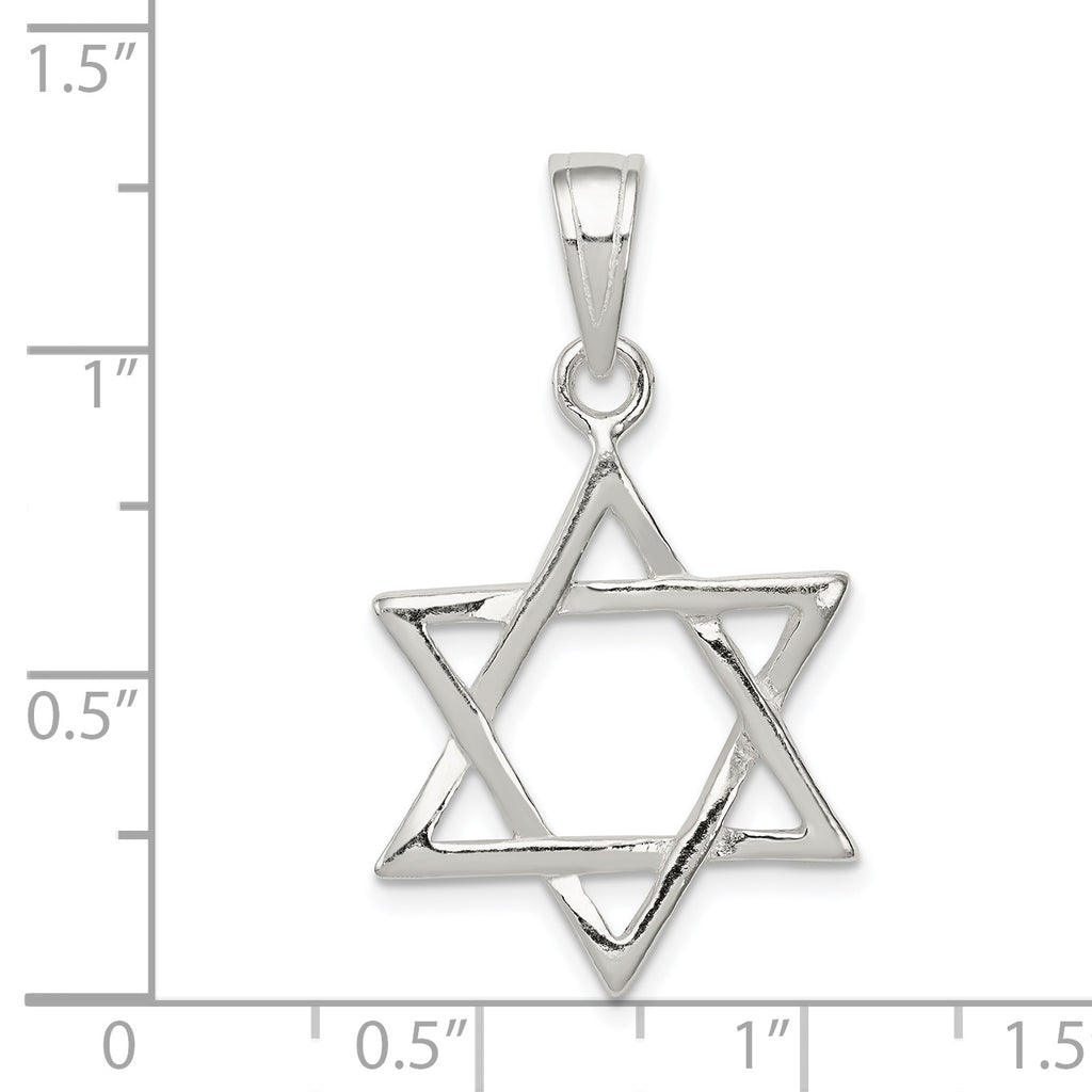 Sterling silver Star of David pendant.